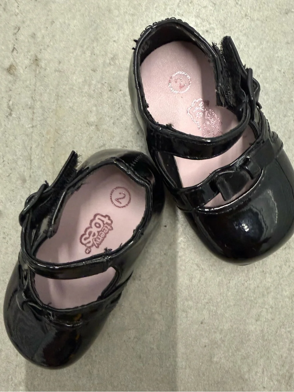 Teeny Toes Black Patent Leather Mary Jane’s  Size 2